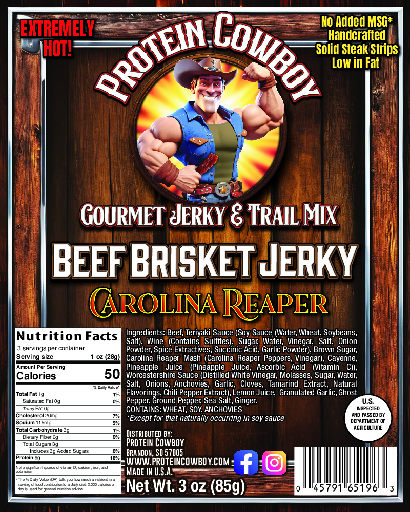 Carolina Reaper Brisket Beef Jerky