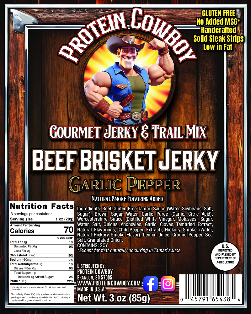 Garlic Pepper Brisket Beef Jerky