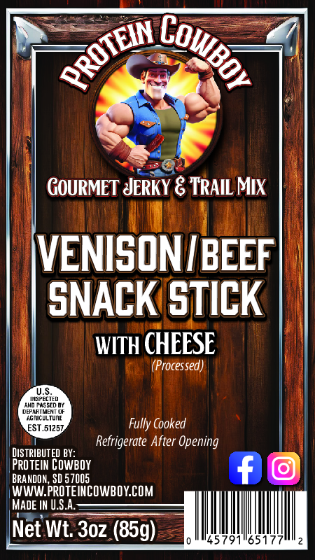 Venison & Cheese Meat Snack Sticks